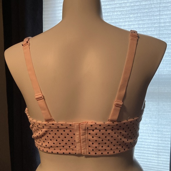 Cacique padded underwire convertible pink with black dots bra 44DD - Picture 4 of 6